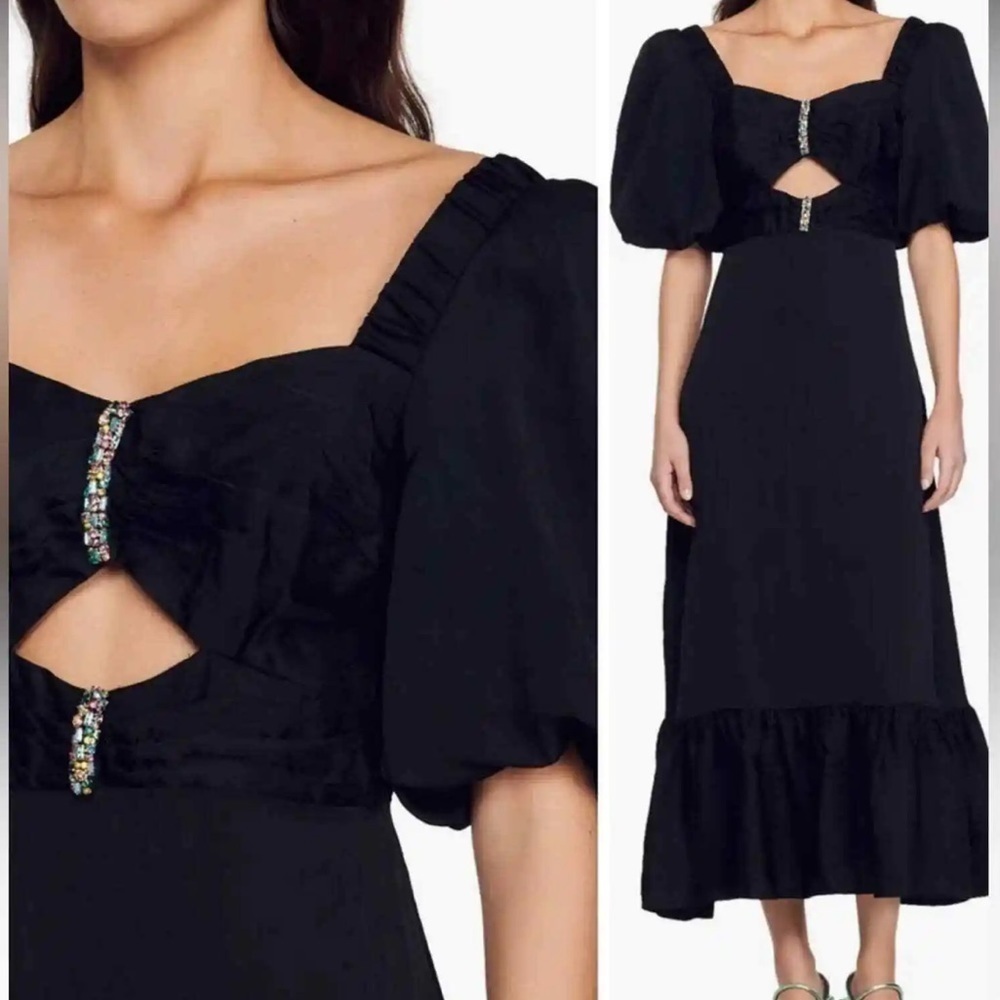 Sandro Falbala Embellished Cutout Dress NWT - Picture 2 of 12